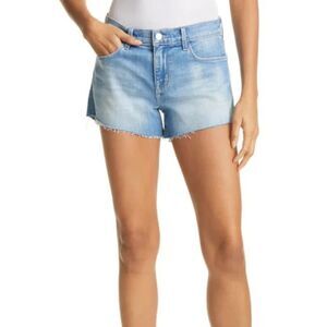 L'Agence Light Wash Distressed Audrey Midrise Jean Shorts Sz 26
